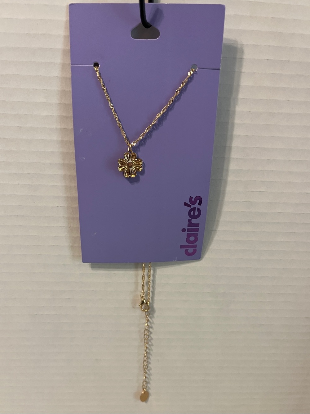 Claire's Gold Flower Charm Necklace with Twisted Chain